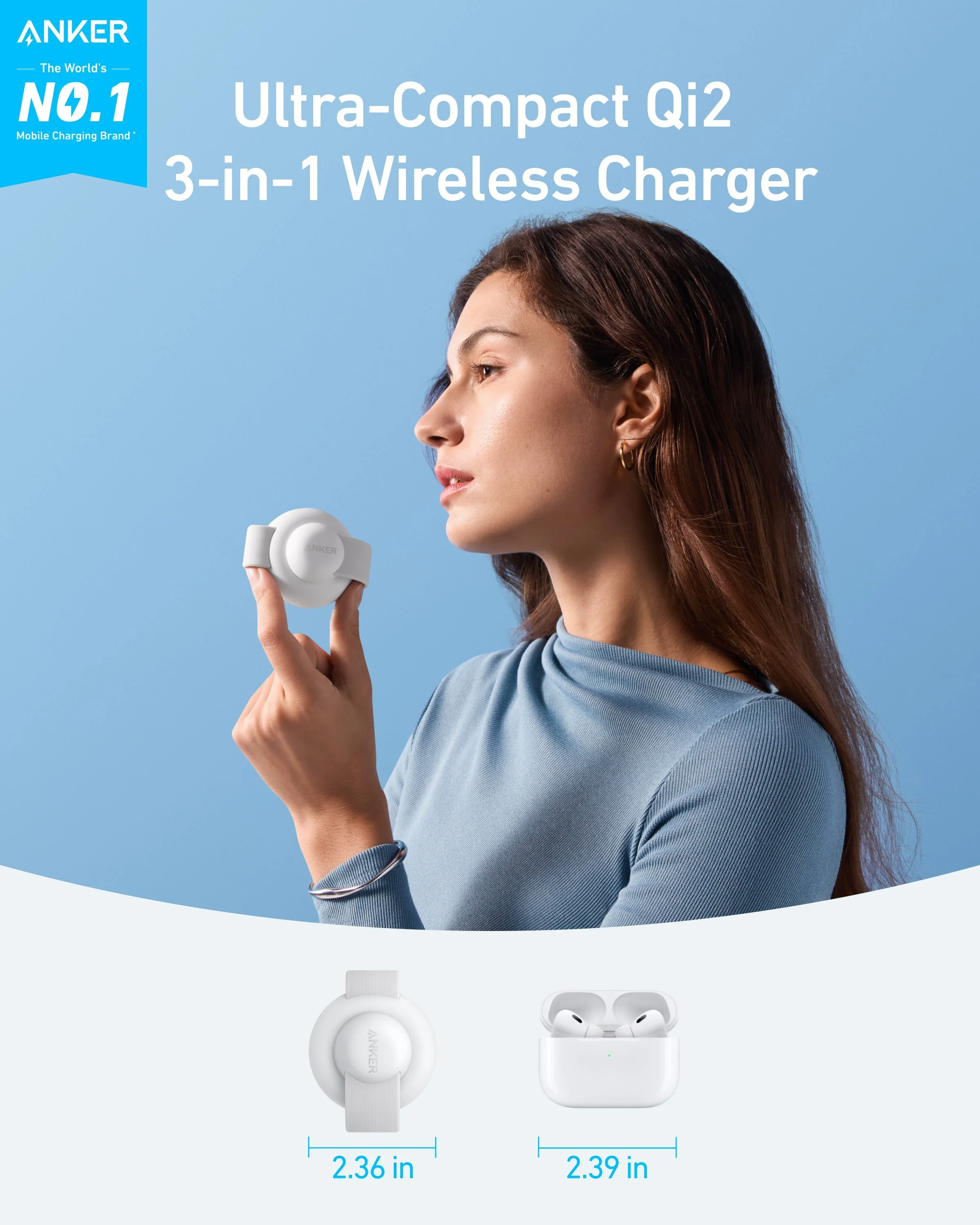 Anker MagGo Wireless Charging Station (3-in-1, Foldable Pad) - Image 3