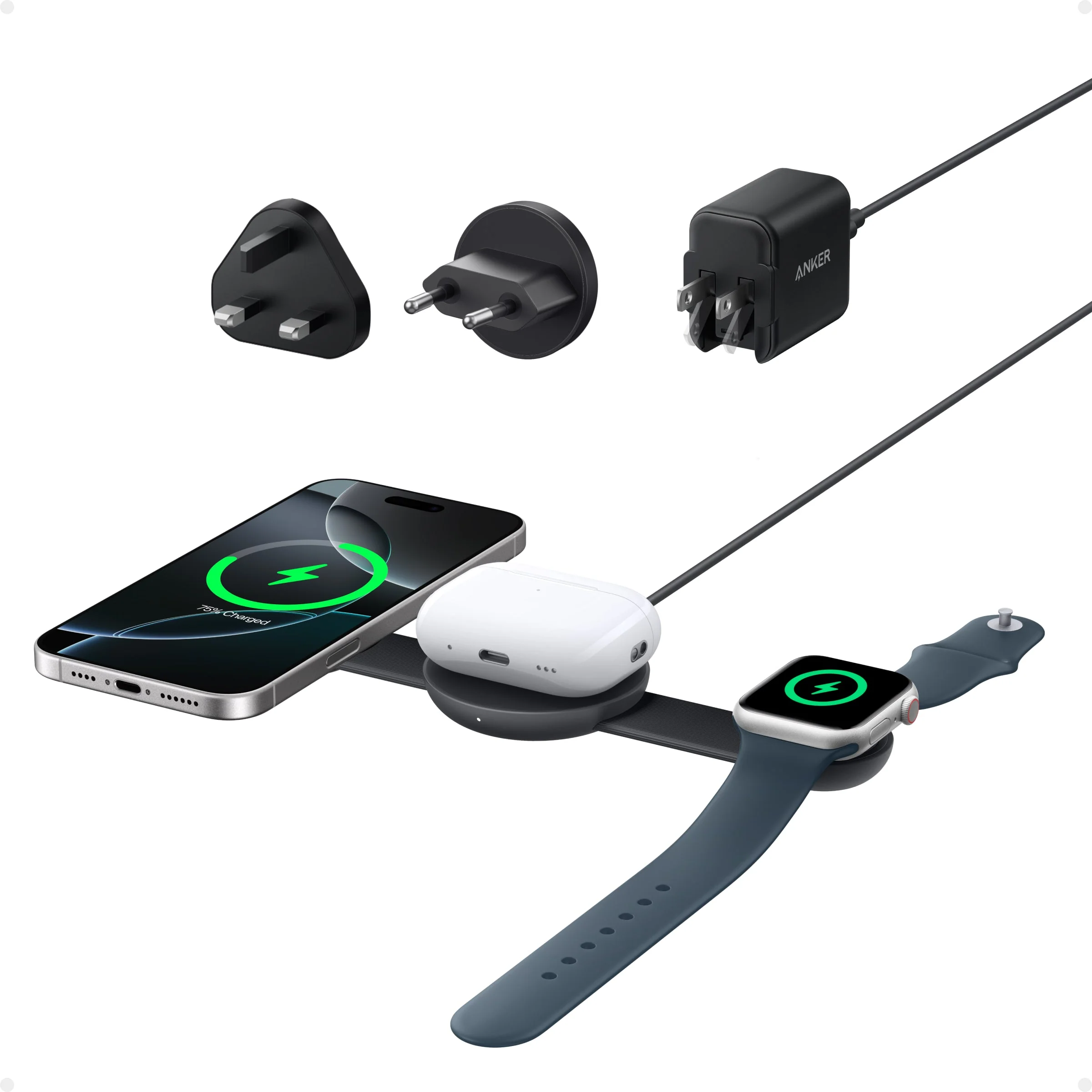 Anker MagGo Wireless Charging Station (3-in-1, Foldable Pad) - Image 7