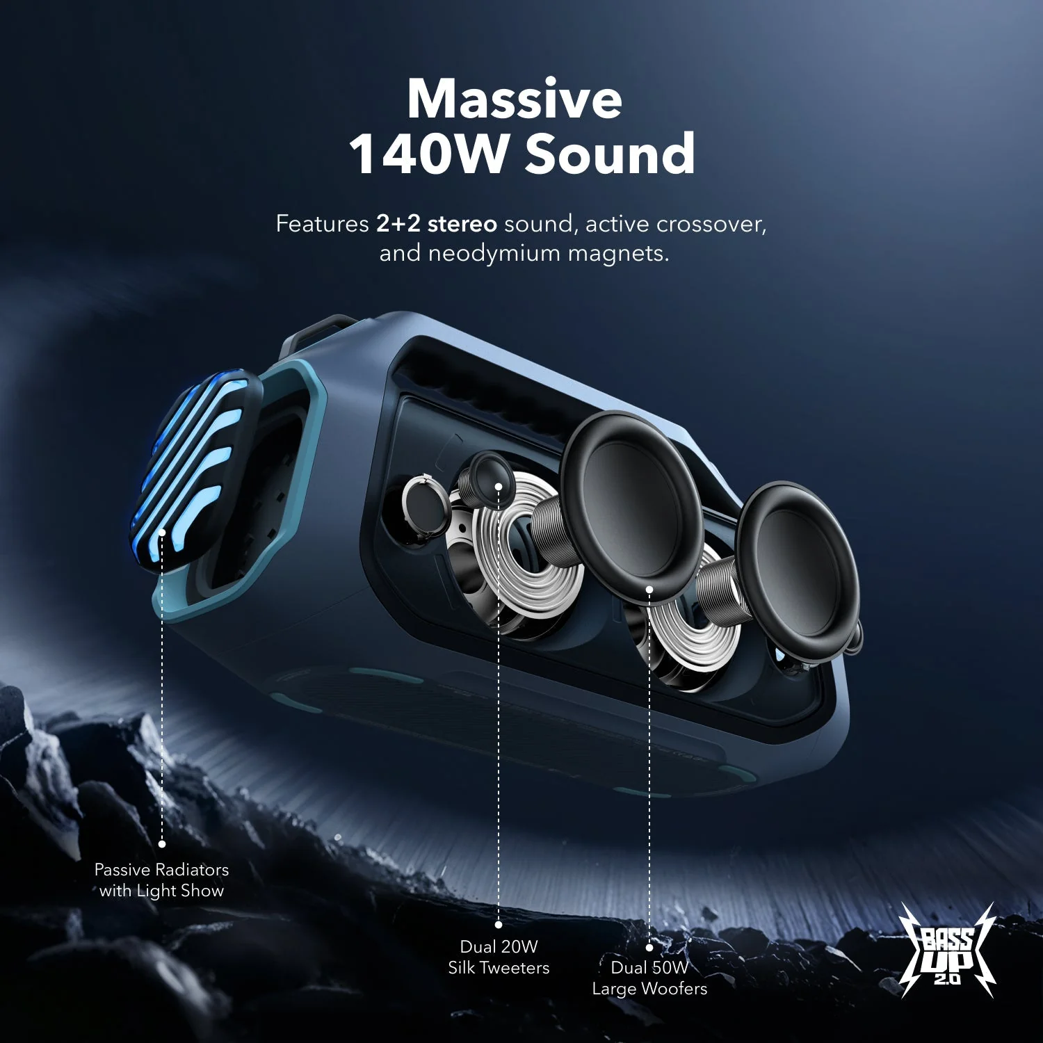 soundcore Boom 2 Plus | Outdoor Bluetooth Speaker, 140W Sound and RGB Lights - Image 17