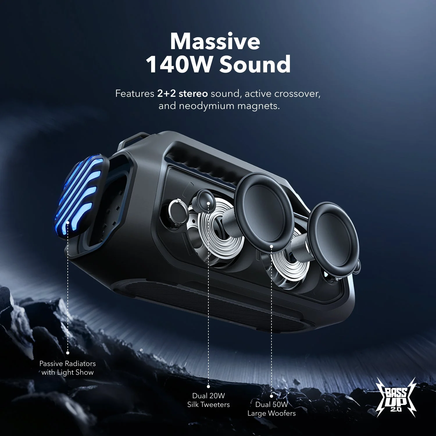 Boom 2 Plus | Powerful Outdoor Bass Bluetooth Speaker（Refurbished） - Image 3