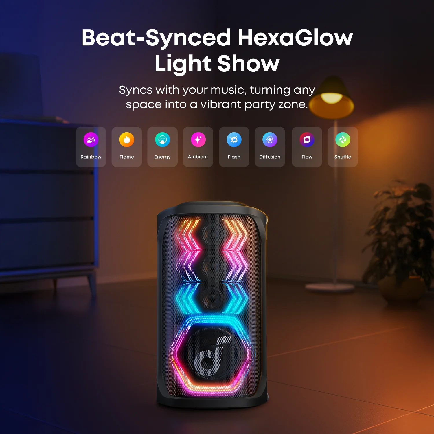 soundcore Rave 3S | AI Karaoke Party Speaker with 200W Sound, Light Show - Image 10