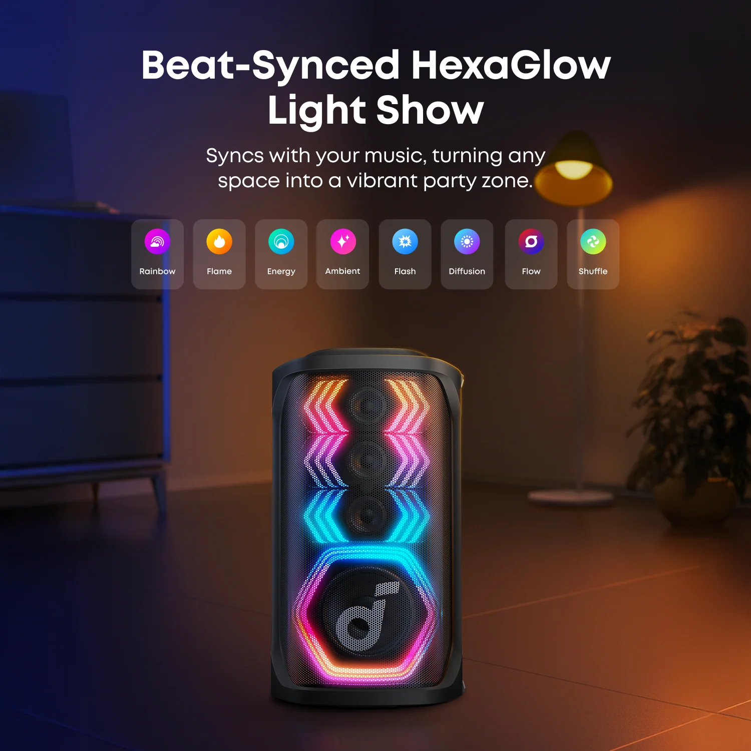 soundcore Rave 3S | AI Karaoke Party Speaker with 200W Sound, Light Show - Image 4