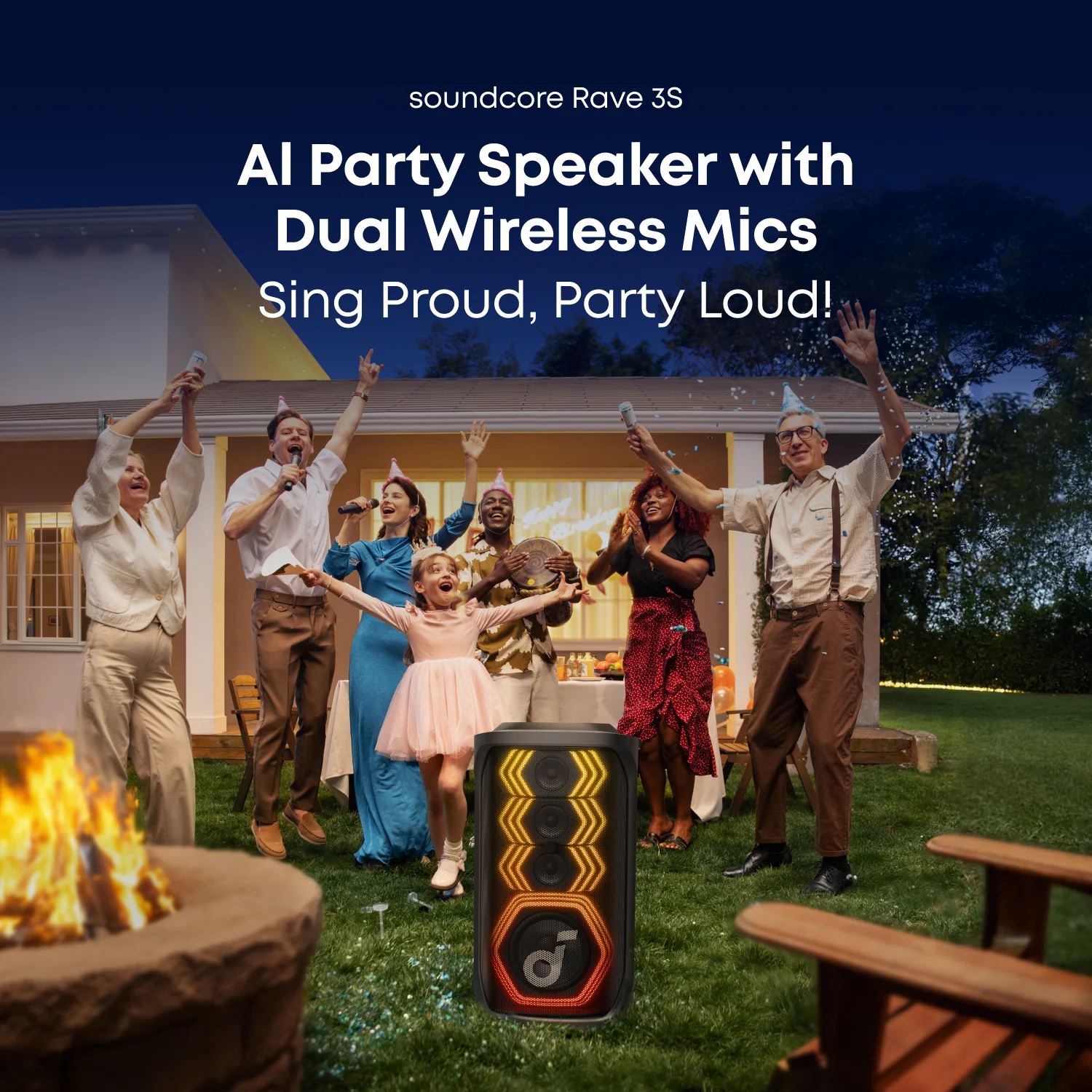 soundcore Rave 3S | AI Karaoke Party Speaker with 200W Sound, Light Show - Image 8