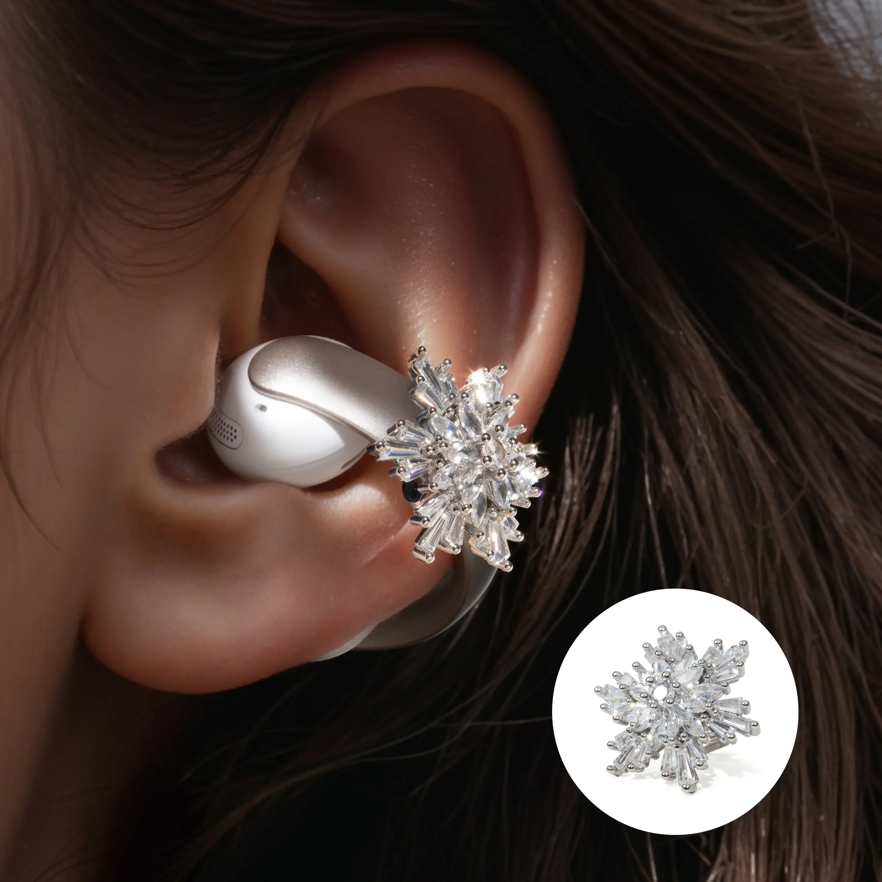 Stylish Snowflake Accessory | Exclusive Design for soundcore AeroClip - Image 3