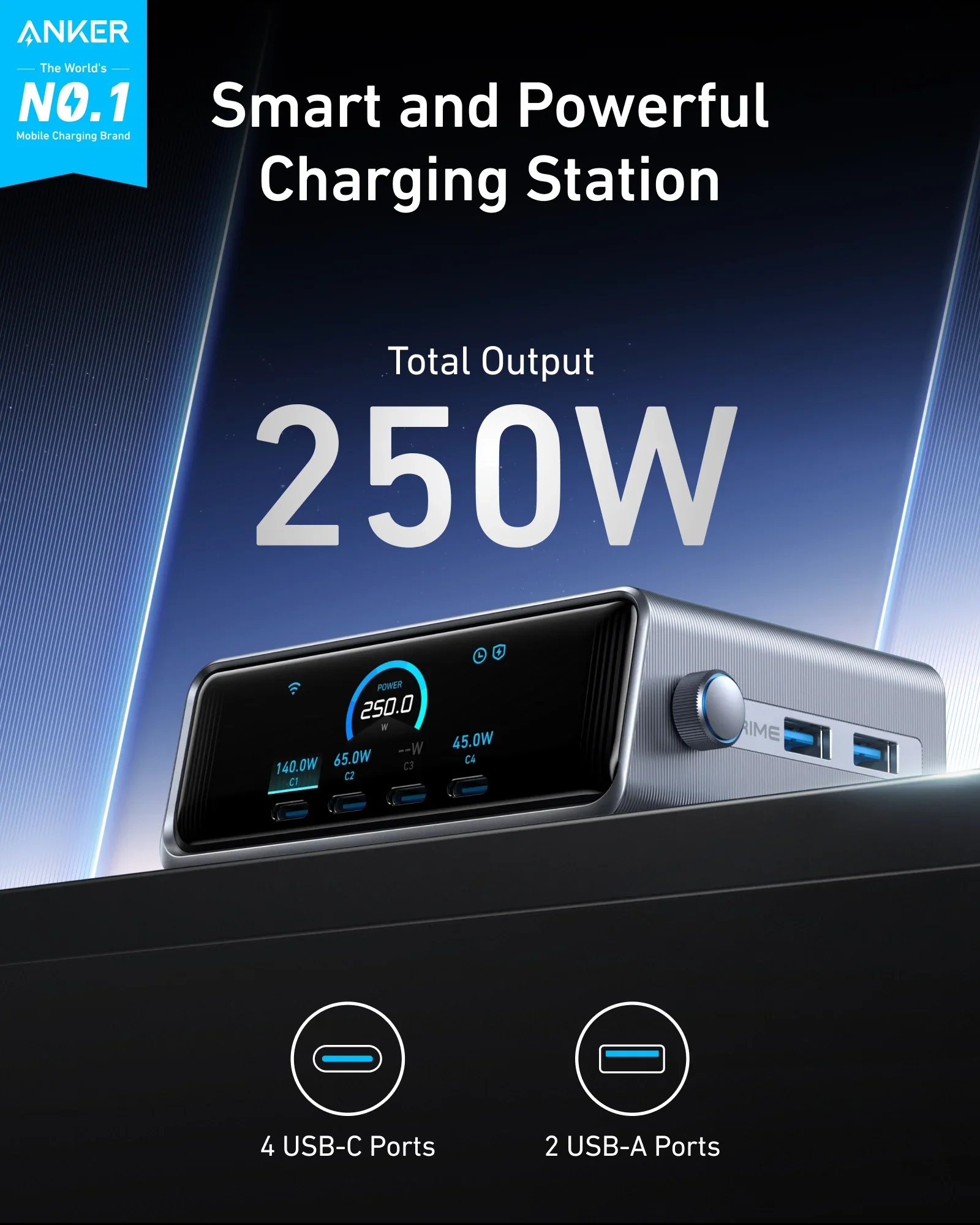 Anker Prime Charger (250W, 6 Ports, GaNPrime) +Anker USB-C to USB-C Cable +Soundcore old AeroFit 2 (Adjustable Open-Ear Wireless Earbuds) - Image 10
