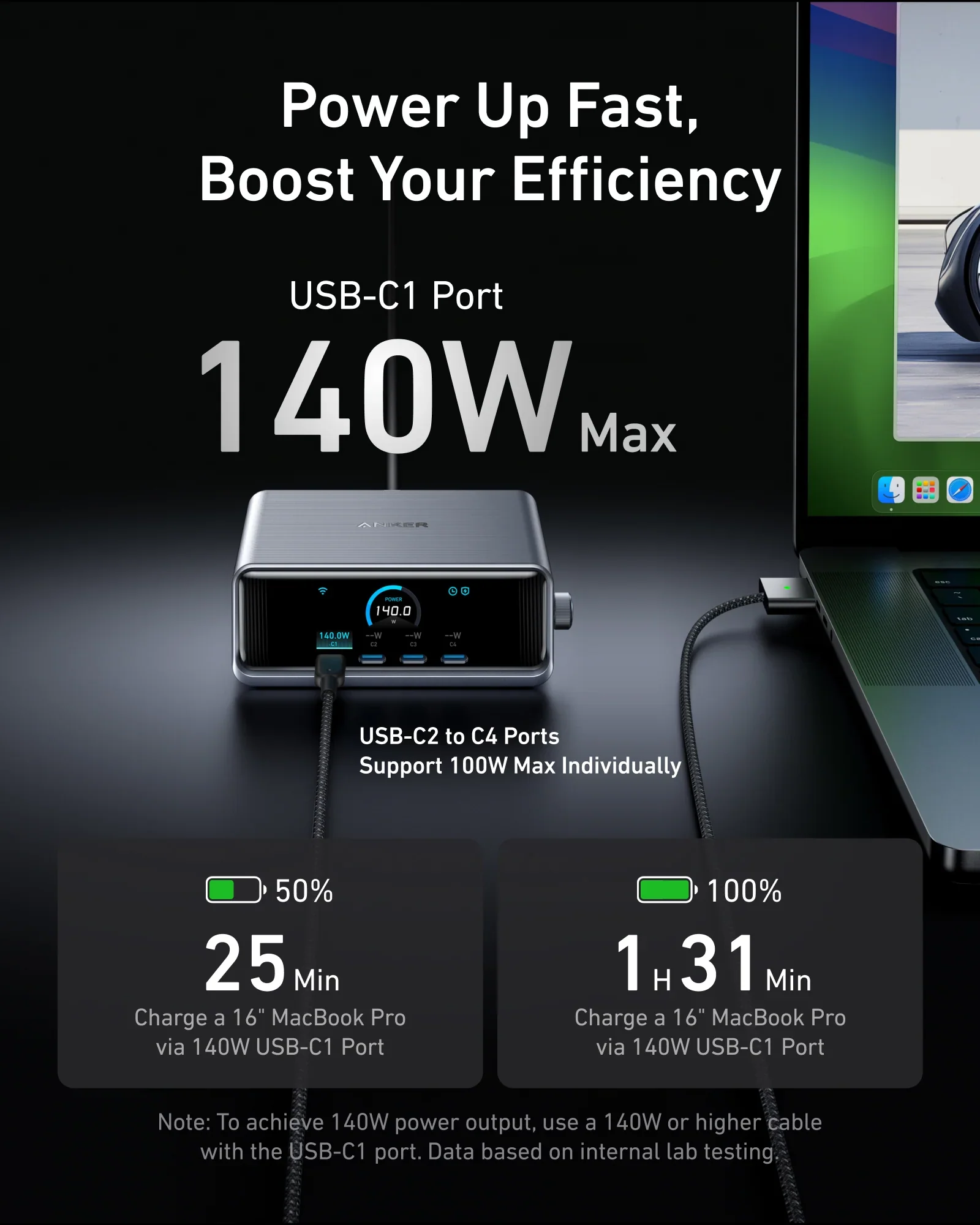 Anker Prime Charger (250W, 6 Ports, GaNPrime) +Anker USB-C to USB-C Cable +Soundcore old AeroFit 2 (Adjustable Open-Ear Wireless Earbuds) - Image 7