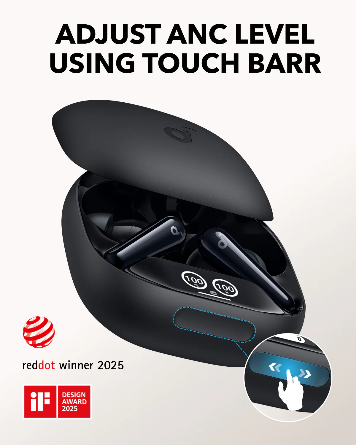 soundcore Liberty 4 Pro | Noise Cancelling Earbuds with Touch-Bar and Display - Image 4