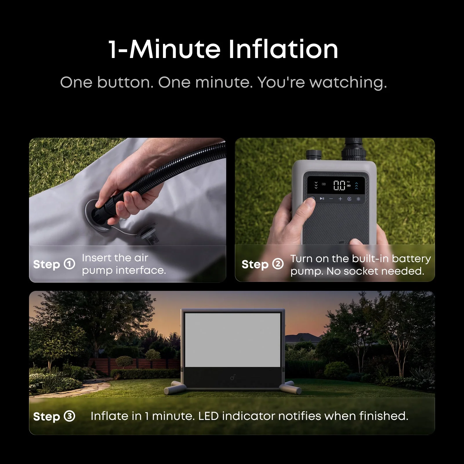 soundcore Nebula 120" Silent Inflatable Projector Screen - Image 2