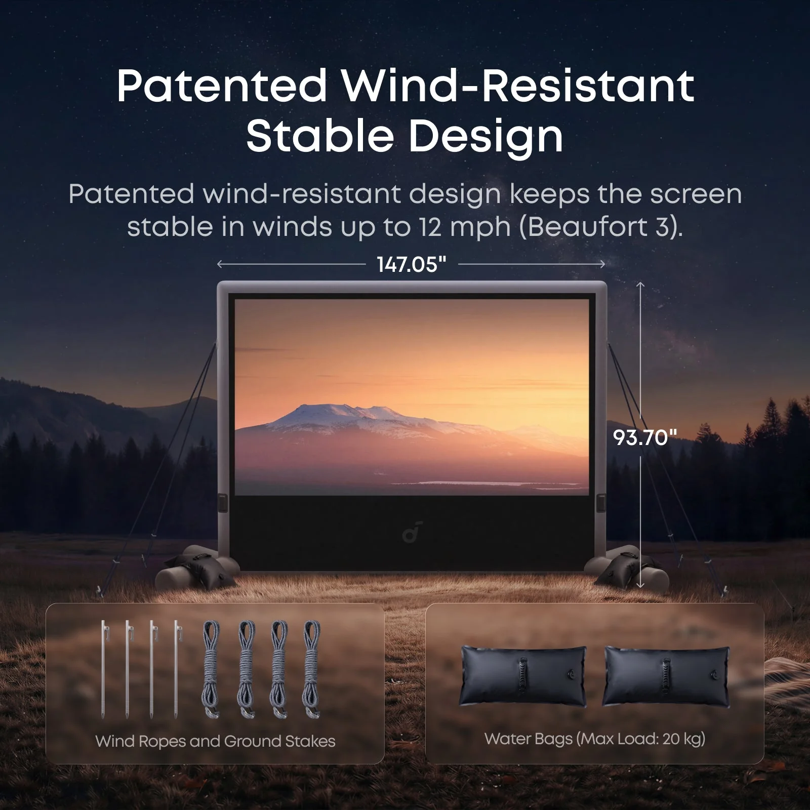 soundcore Nebula 120" Silent Inflatable Projector Screen - Image 5