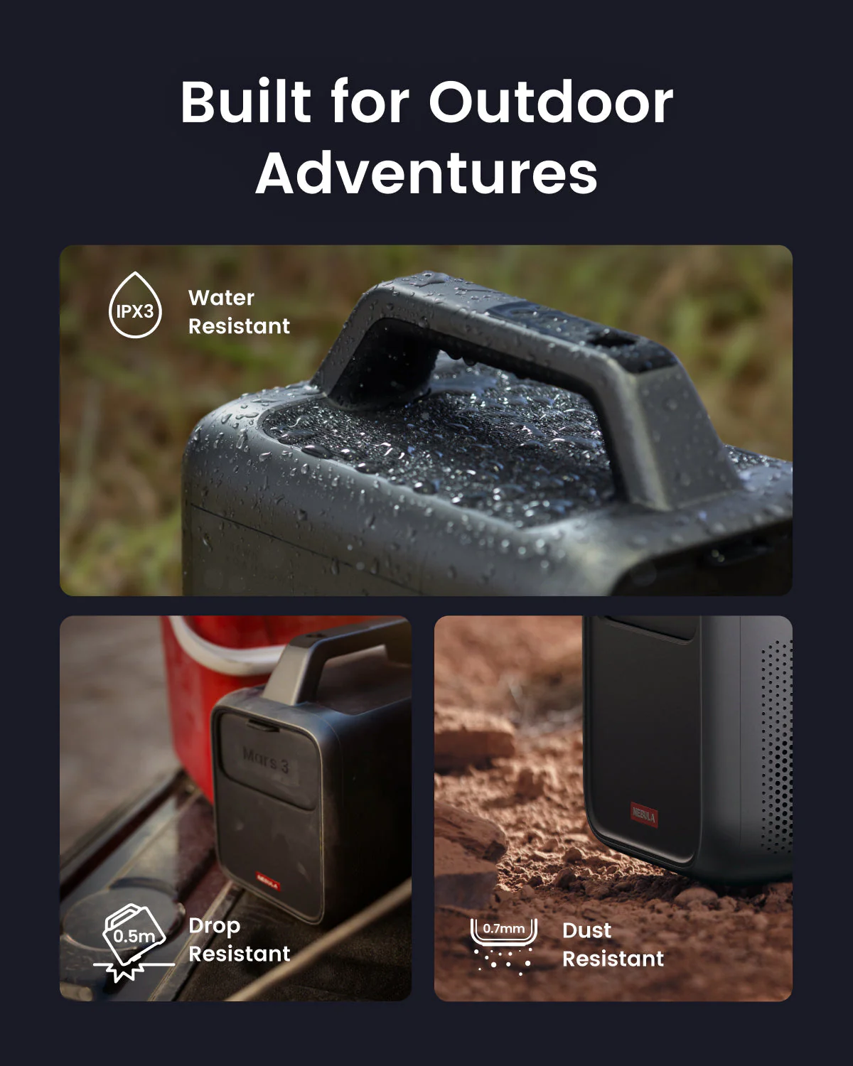 soundcore Nebula Mars 3 | Outdoor Portable Projector with AndroidTV, Long Playtime - Image 3