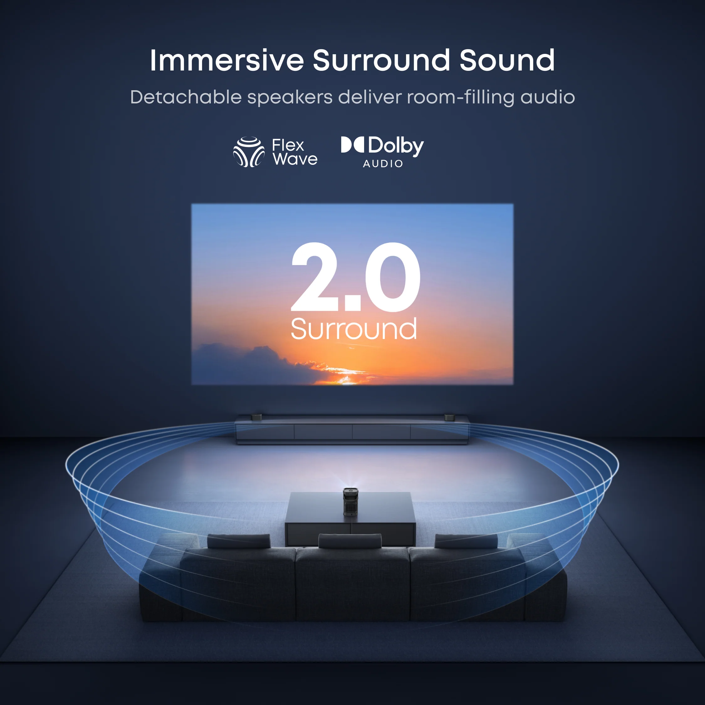 soundcore Nebula P1 | Portable Projector with Detachable Speakers - Image 4