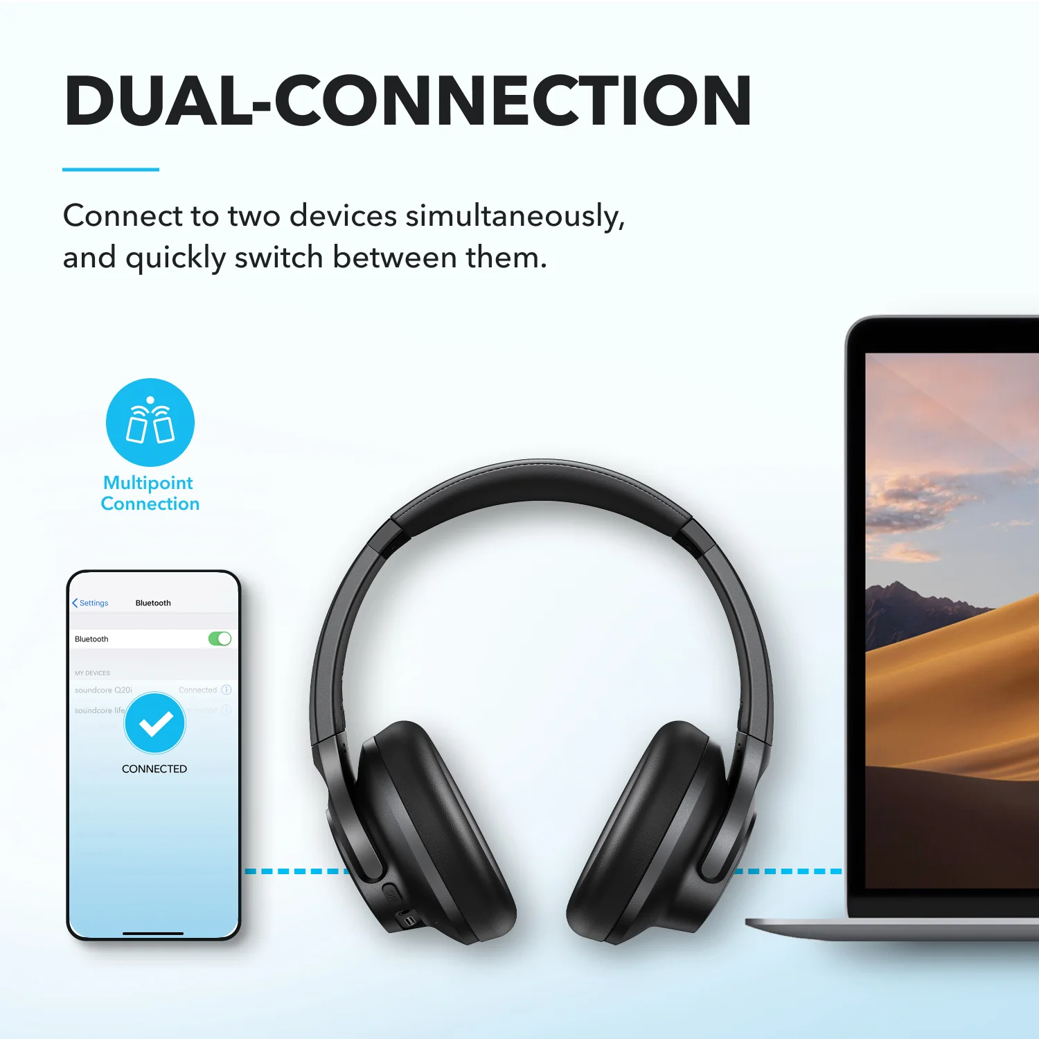 Q20i | Hybrid Active Noise Cancelling Headphones (Refurbished) - Image 7